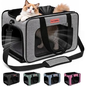 Cat Carrier Soft Sided Airline Approved Portable Travel Bag, Gray in Saudi Arabia