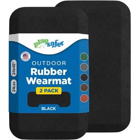 Playsafer Playground Safety Rubber Wearmat for Swingsets and Slides - 1" Thick X 24" W X 40" L (2 Pack, Black) in Saudi Arabia