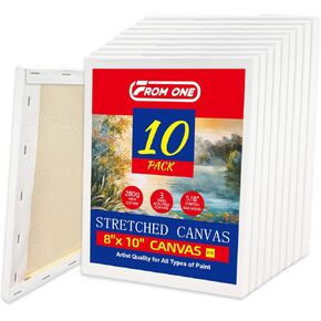 10-Pack 8x10 Stretched Canvas 100% Cotton for Acrylic & Oil in Saudi Arabia