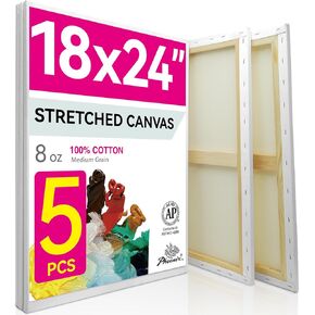 PHOENIX Stretched Canvas for Painting 5x7 Inch/7 Value Pack, 8 Oz Triple Primed 5/8 Inch Profile 100% Cotton White Blank Canvas,Small Framed Canvas for Oil Acrylic & Pouring Art in Saudi Arabia