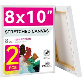 PHOENIX Small Stretched Canvas for Painting 6x6 Inch/7 Value Pack, 8 Oz Triple Primed 5/8 Inch Profile 100% Cotton White Blank Canvas, Square Framed Canvas for Oil Acrylic & Pouring Art in Kuwait