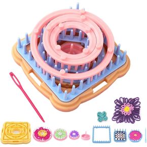 Ayasee Weaving Loom Kit, Flower Knitting Loom Kit, Frame Looms, Knitting Wool, Round/Square Knitting Looms Craft Kit Multi Color (Flower Maker) in Saudi Arabia