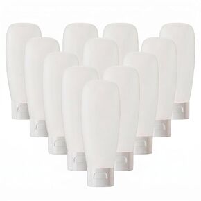 12Pcs 150ml/5oz Empty Refillable White Plastic Cosmetic Soft Tubes Containers Squeezed Facial Cleanser Bottle With Flip Cap for Body Bath Shower Gel Lotion Cream Shampoo in Saudi Arabia