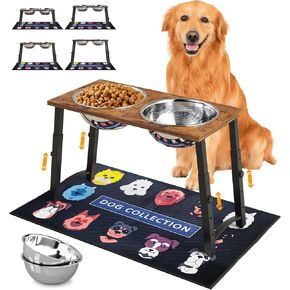 Elevated Dog Bowls for X-Large Dogs with Spill Proof Mat 2 X-Large 3000ML(13CUPS) Stainless Steel Dog Bowls, 16.5" Tall Raised Dog Bowl Stand,Dog Food & Water Bowls for Large, Extra Large Dogs in Saudi Arabia