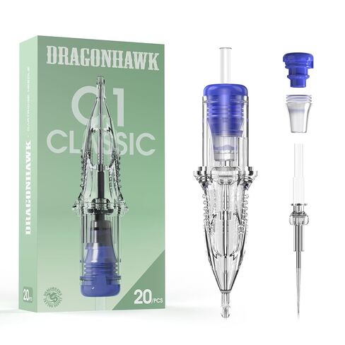 Dragonhawk Extreme Tattoo 20Pcs Cartridges Disposable Needles Standard 1201 Round Liner (1RL) in Kuwait