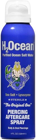 H2Ocean Piercing Aftercare Spray 4oz - Ear, Nose, Earring, Belly Button Piercing Wound Wash Cleaner with Sea Salt Saline Solution - Keloid Bump Scar Removal Treatment in Saudi Arabia