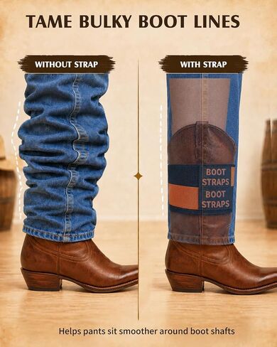 Cowboy Boot Straps, Adjustable Boot Shaft Cinch Strap for Smoother Jean Lines, Elastic Wraparound Boot Band in Saudi Arabia