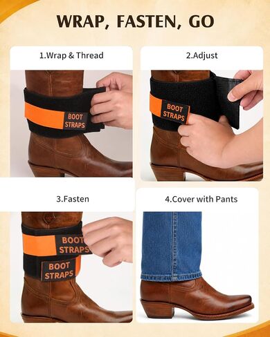 Cowboy Boot Straps, Adjustable Boot Shaft Cinch Strap for Smoother Jean Lines, Elastic Wraparound Boot Band in Saudi Arabia
