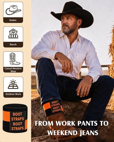 Cowboy Boot Straps, Adjustable Boot Shaft Cinch Strap for Smoother Jean Lines, Elastic Wraparound Boot Band in Saudi Arabia