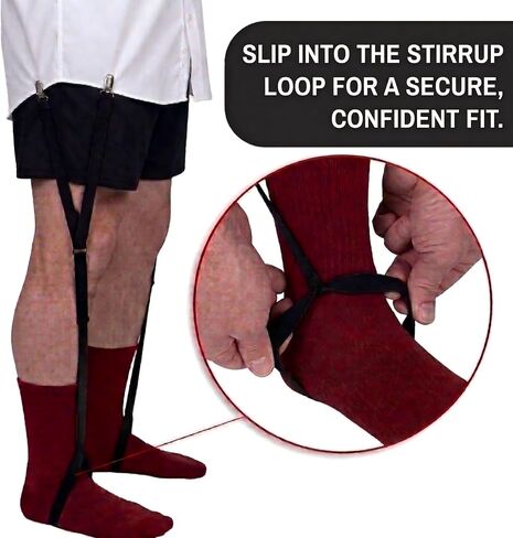 BVB Adjustable Elastic Stirrup Shirt Stays, Black Garters, 1 Pair in Kuwait
