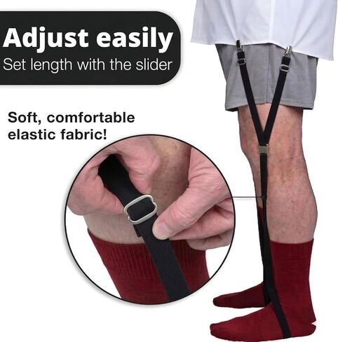 BVB Adjustable Elastic Stirrup Shirt Stays, Black Garters, 1 Pair in Kuwait