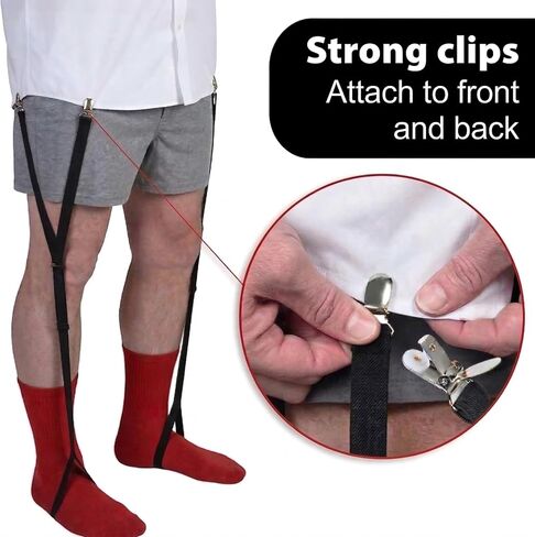 BVB Adjustable Elastic Stirrup Shirt Stays, Black Garters, 1 Pair in Kuwait