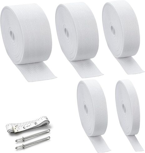 5 Rolls Strong Elastic Bands for Sewing | 0.4/0.6/1/1.5/2 Inch Width 6 Yard in Saudi Arabia