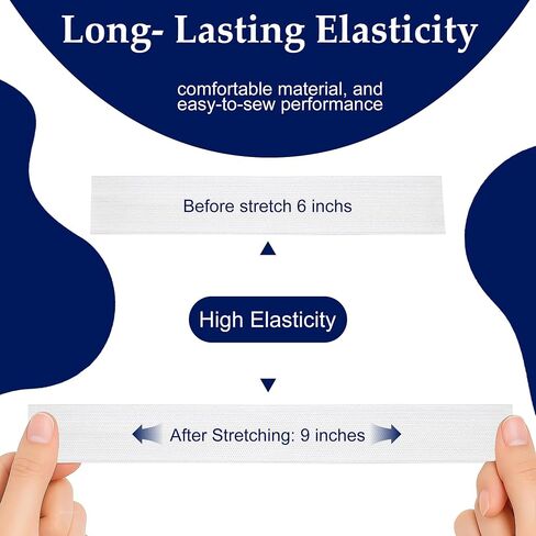 5 Rolls Strong Elastic Bands for Sewing | 0.4/0.6/1/1.5/2 Inch Width 6 Yard in Saudi Arabia
