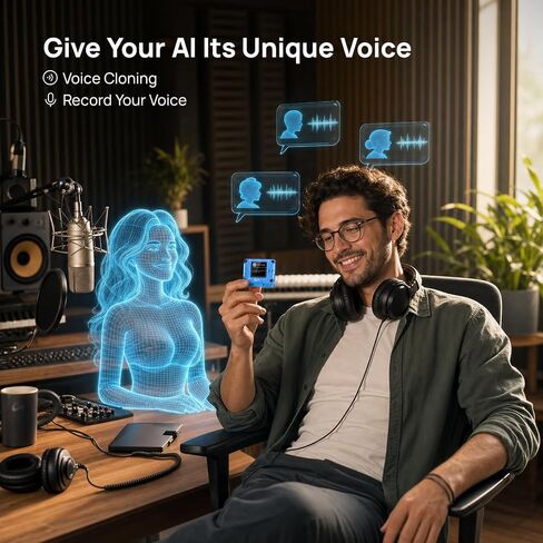 AIPI Lite AI Robot Companion, Custom Character, Voice Cloing, Knowledge Base Support, ChatGPT Powered AI Desk Robot (Blue) in Kuwait
