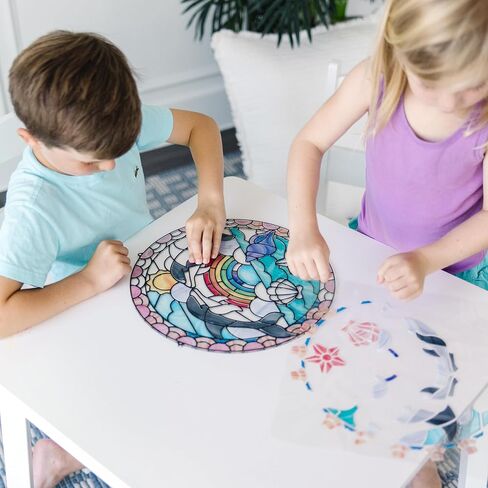 Melissa & Doug Stained Glass Made Easy Craft Kit: Dolphins - 180+ Stickers , Ocean Animals Crafts For Kids Ages 5+ in Kuwait