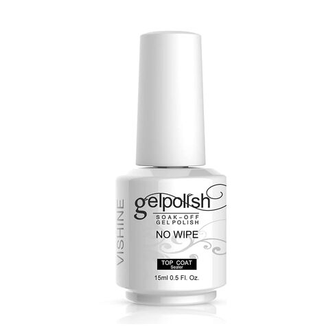 Vishine Top Coat- 15ML No Wipe Top Coat Gel Nail Polish High Gloss Shine Finish Long Lasting Home DIY Professional Manicure in Kuwait