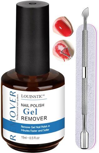 LOUINSTIC Gel Nail Polish Remover with Cuticle Oil for Nails, Gel Remover Quick Remove Gel Nail Polish within 3-5 mins, Nail Polish Gel Remover removedor de esmalte gel in Kuwait