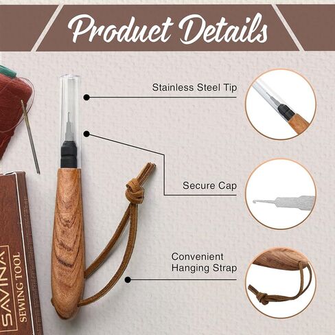 SAVINA Needle Threader for Hand Sewing,Hardwood Handle Stainless Steel Hook in Saudi Arabia