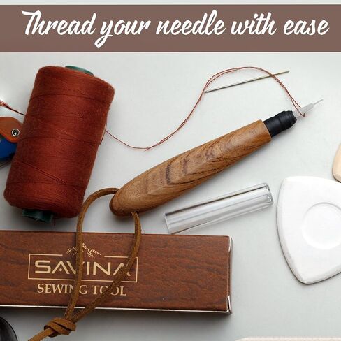 SAVINA Needle Threader for Hand Sewing,Hardwood Handle Stainless Steel Hook in Saudi Arabia