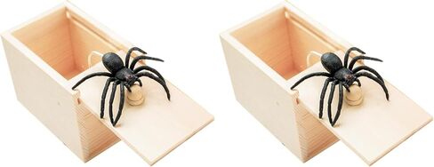 Winbar Rubber Spider Trick Box, Wooden Prank Toy for Adults and Children in Saudi Arabia
