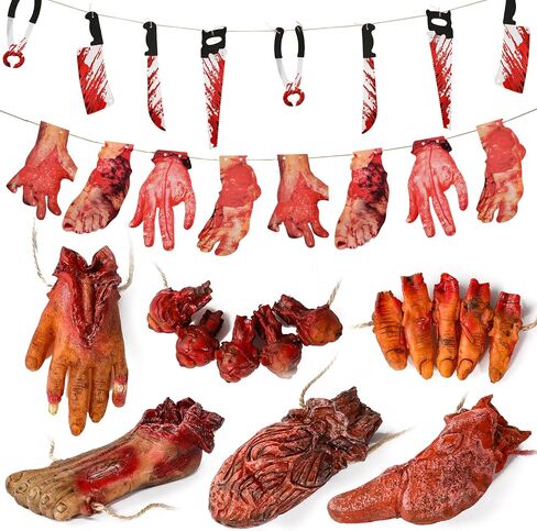 Scary Halloween Decorations, Haunted House Props Decor 6Pcs Fake Body Parts in Saudi Arabia