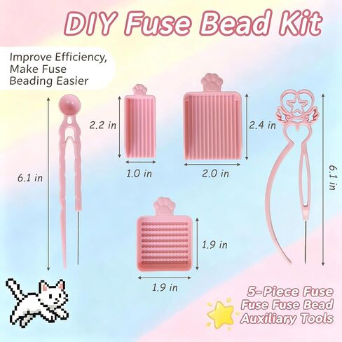 2.6mm Fuse Bead Single Needle Tweezer Aligner Tray Fuse Beads Picking Tray Kit, 2 Pcs Fuse Bead Pen and 3 Pcs High Efficient Fuse Beads Picking Trays for Melty Beads Crafting, Arts Crafts in Saudi Arabia