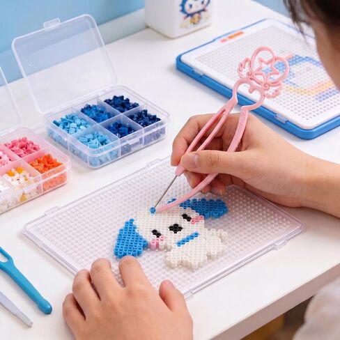 2.6mm Fuse Bead Single Needle Tweezer Aligner Tray Fuse Beads Picking Tray Kit, 2 Pcs Fuse Bead Pen and 3 Pcs High Efficient Fuse Beads Picking Trays for Melty Beads Crafting, Arts Crafts in Saudi Arabia