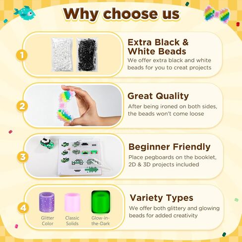 Zefy Fuse Beads Kit 48 Colors 10100 Pcs 5mm Melting Beads in Kuwait