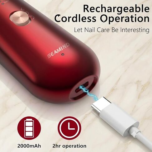 Professional Manicure Pedicure Set, Cordless Electric Nail File Kit, Rechargeable Nail Grinder for Thick Nails, 5 Speeds Hand Foot Nail Care Trimmer Buffer Tools in Kuwait