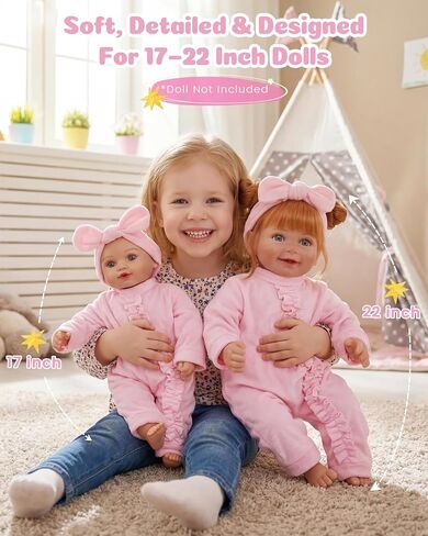 BABESIDE 8 Pcs Reborn Baby Doll Clothes with Bassinet for 17-22 Inch Baby Dolls, Baby Doll Accessories and Doll Clothes Outfit fit Newborn Baby Doll Girl, Babies Pretend Play Set (Not Doll) in Kuwait