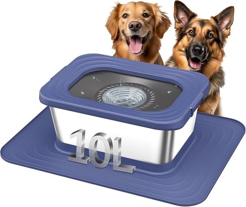 Decflow No Spill Dog Water Bowl,10L Stainless Steel Anti-Splash Bowls in Kuwait