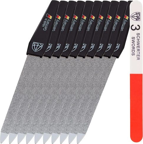 3 Swords Germany - Sapphire Metal Nail File Set 2 Pieces with 1 Piece 3-Way Nail Buffer – Nail Care Made in SOLINGEN/Germany in Kuwait