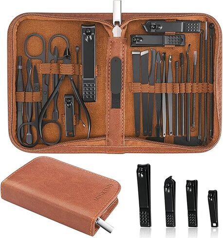 Manicure Set Professional Nail Clipper Kit-26 Pieces Stainless Steel Manicure Kit,nail Care Tools With Luxurious Travel Case in Kuwait