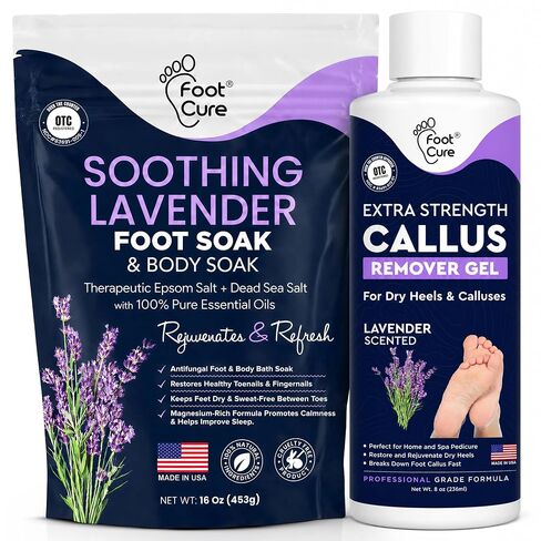Callus Remover for Feet with Extra Strength Gel & Foot Pumice Stone Set - Easy Way to Remove Hard Calluses & Dead Skin Build-Up - Professional at-Home Foot Care for Men & Women - Made in The USA in Kuwait