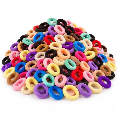 500PCS Baby Toddler Hair Ties, Elastic Hair Rubber Bands for Girls, 23 Colors Candy Cotton Toddler Hair Accessories, Small Soft Seamless Ponytail Holders for Kids TIZZ in Kuwait