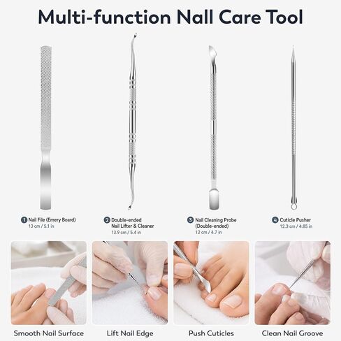 JTIEO 9PCS Toenail Clippers Tool, Ingrown Toenail Treatment Stainless Steel Removal Kit Professional Tool Set for Ingrown & Thick Nail in Saudi Arabia