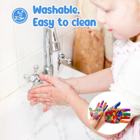 ABEIER Washable Kids Paint Kit, 36 pcs, 12 x 2 oz, Brushes&Cups, Non-Toxic in Kuwait