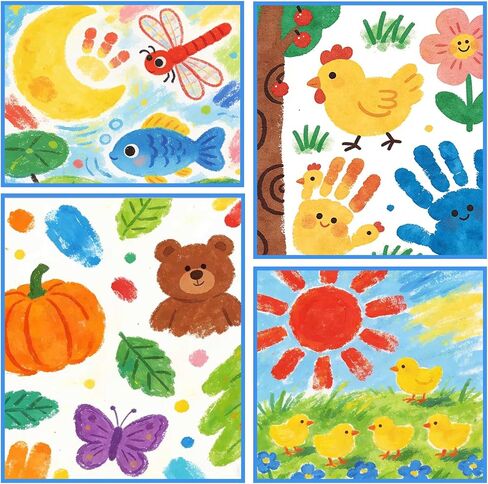 ABEIER Washable Kids Paint Kit, 36 pcs, 12 x 2 oz, Brushes&Cups, Non-Toxic in Kuwait