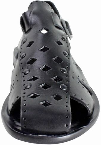 Liam Black Men’s Italian Leather Sandals Shoes in Kuwait