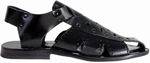 Liam Black Men’s Italian Leather Sandals Shoes in Kuwait