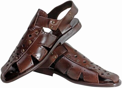 Liam Brown Men’s Italian Leather Sandals Shoes in Kuwait