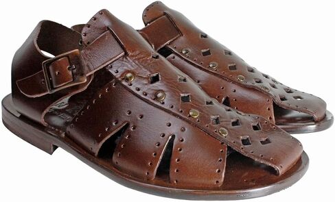 Liam Brown Men’s Italian Leather Sandals Shoes in Kuwait