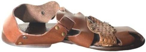 Logan Brown Mens Italian Leather Sandals in Kuwait