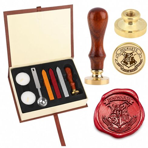 Wax Seal Stamp Kit Seal Stamp Set for DIY Craft Invitations Letters Vintage Waxing Gift Box Set in Kuwait