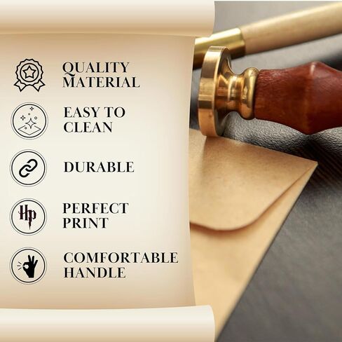 Wax Seal Stamp Kit Seal Stamp Set for DIY Craft Invitations Letters Vintage Waxing Gift Box Set in Kuwait