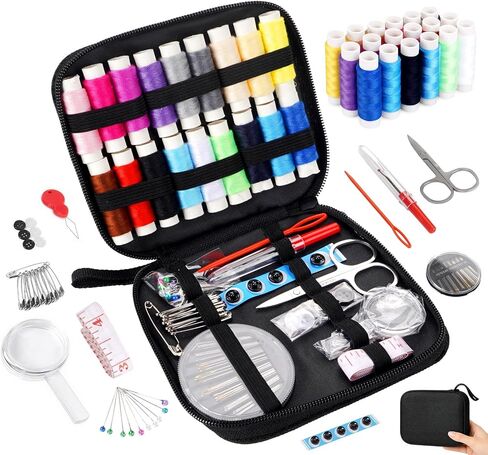 StiVerse 130 Pcs Mini Sewing Kit for Adults with Case, Portable Needle and Thread Kit, Portable Sewing Supplies Accessories for Travel Emergency Kids DIY in Saudi Arabia