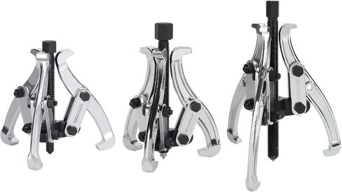 DURATECH 3-Piece 3-Jaw Gear Puller, 3", 4", 6", Removal Tool for Gears, Pulleys, Bearings, and Flywheels, Fully Assembled, CR-V Steel in Kuwait