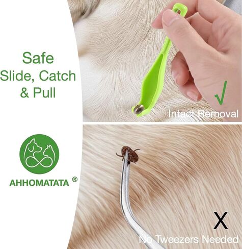 Tick Removal Tool & Twister Kit for Dogs, Cats & Humans, 4-Pack Portable Tick Remover Spoon & Puller Set with ID Card - First Aid Pet Tick Hook Picker for Camping, Hiking & Outdoors in Saudi Arabia