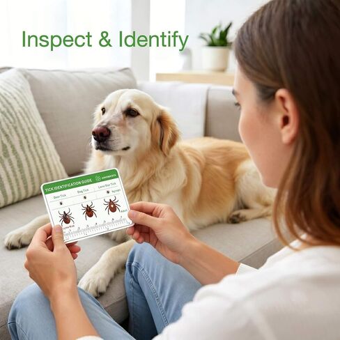 Tick Removal Tool & Twister Kit for Dogs, Cats & Humans, 4-Pack Portable Tick Remover Spoon & Puller Set with ID Card - First Aid Pet Tick Hook Picker for Camping, Hiking & Outdoors in Saudi Arabia